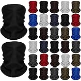 Winter Neck Warmers Fleece Neck Gaiter Face Mask Set Windproof Balaclava Scarf for Homeless Skiing Cycling Running, 8 Colors