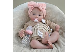 WOOROY Realistic Reborn Baby Dolls - 18 Inch Lifelike Newborn Baby Girl, Real Life Baby Dolls with Soft Weighted Body, Real Baby Reborn Gift Set for Kids Age 3