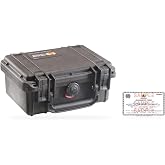 Pelican 1120 Case With Foam (Black) | Watertight copolymer shell with foam insert and purge valve for cameras, electronics and equipment
