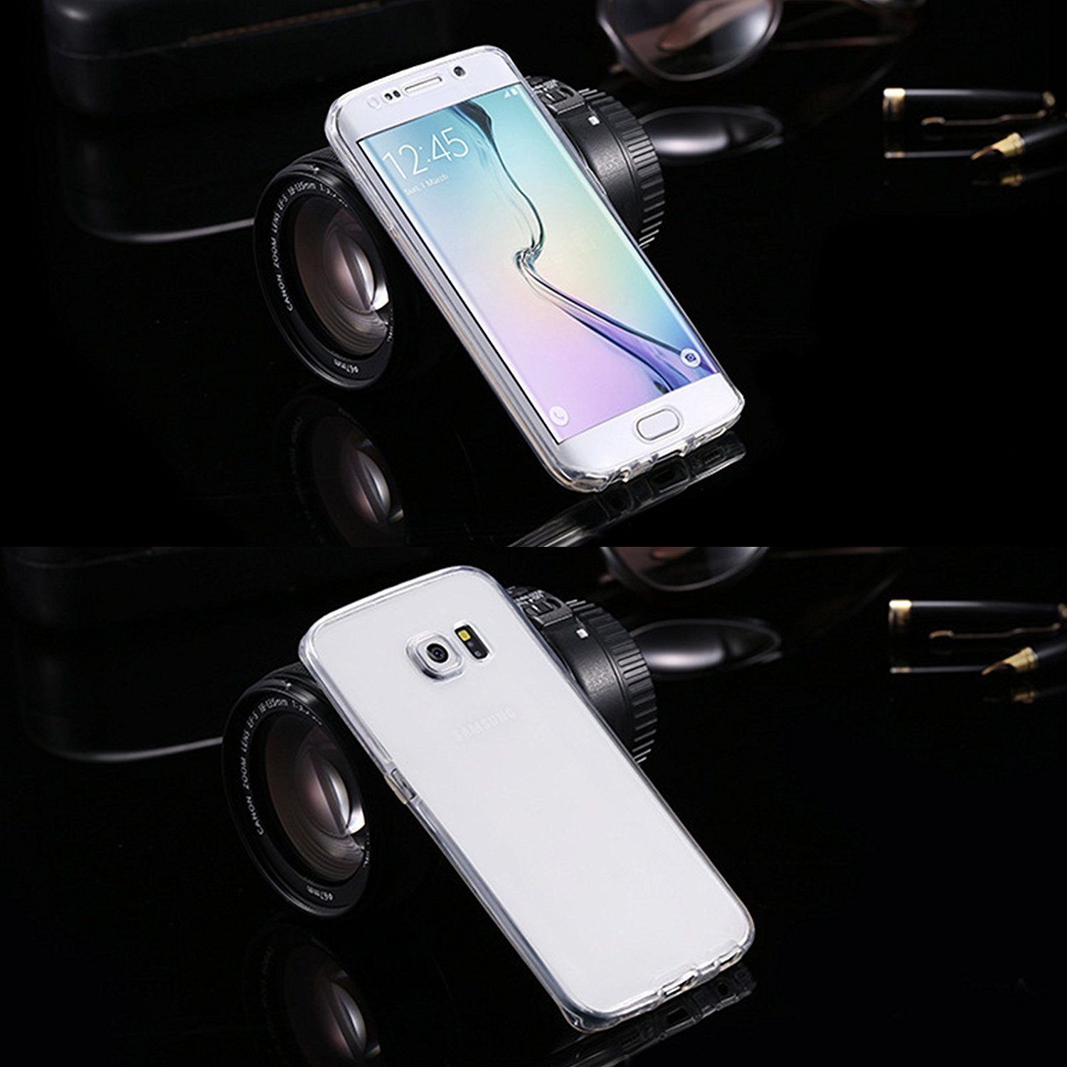 Coque Samsung Galaxy S7 ,Ordica France®, Housse Galaxy S7 Protection Souple TPU Full Cover 360 Housse Integrale Avant Et Arrière Etui Accessoires Ultra Fin Et Discret - Coloris Transparent