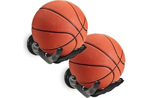 LOCZAR Basketball Holder Wall Mount 2 Piece Set, Men's Room Decoration Game Room Basketball Wall Decor Men's Sport Gifts, Ball Stand Wall Mount, Garage Ball Storage Organizer