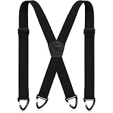 Sintege X Back Hidden Suspenders for Men 1.5 Inch | Invisible, Heavy Duty Work Suspenders, Under Clothing Wear, 4 Clip Design, Durable Hook, Use for Jeans Pants, Fits Men Women