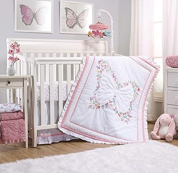 baby girl butterfly crib bedding