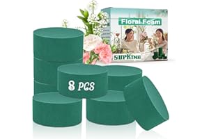 SupKing 8 Pcs Floral Foam Blocks 3.15" Round Green Wet Dry Flower Foam Florist Plant Foam for Fresh Artificial Flower Arrangements
