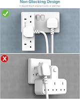 ANVODE 3 Way Plug Adapter Vertical Wall Socket Extender 3250W 13A White view 3
