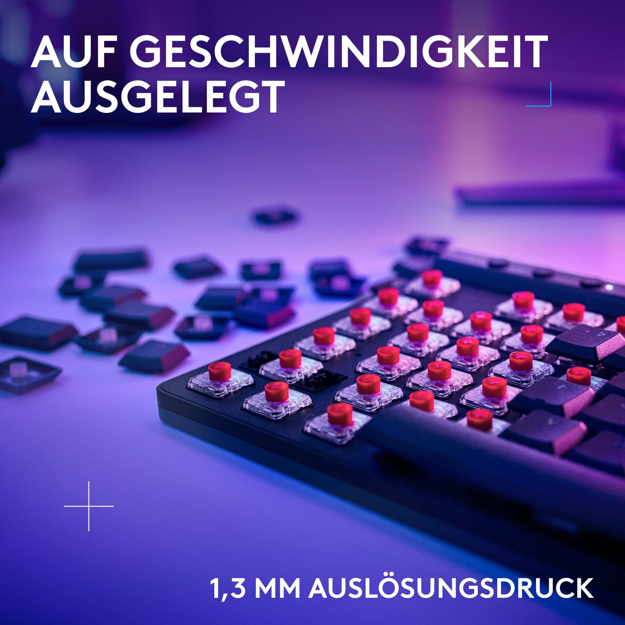 Logitech G G515 Lightspeed TKL kabellose Flache Gaming-Tastatur, LIGHTSYNC RGB, dünnes Profil ohne Ziffernblock, PBT-Tastenkappen, taktile mechanische Switches, Deutsches QWERTZ-Layout - Schwarz 3