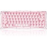 GravaStar Mercury V60 HE Gaming Keyboard, Crystal Rose | 8000Hz Polling Rate, Rapid Trigger with Hall Effect Switches, 0.005mm Precision, Hot-Swappable, RGB, Wired for Windows/Mac
