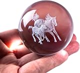 HDCRYSTALGIFTS 3D Laser Horse Crystal Ball 60mm with Stand view 3