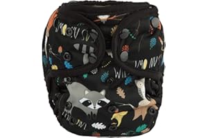 Sigzagor Baby Diaper Cover Nappy One Size 8lbs to 36lbs (Racoon Owl)