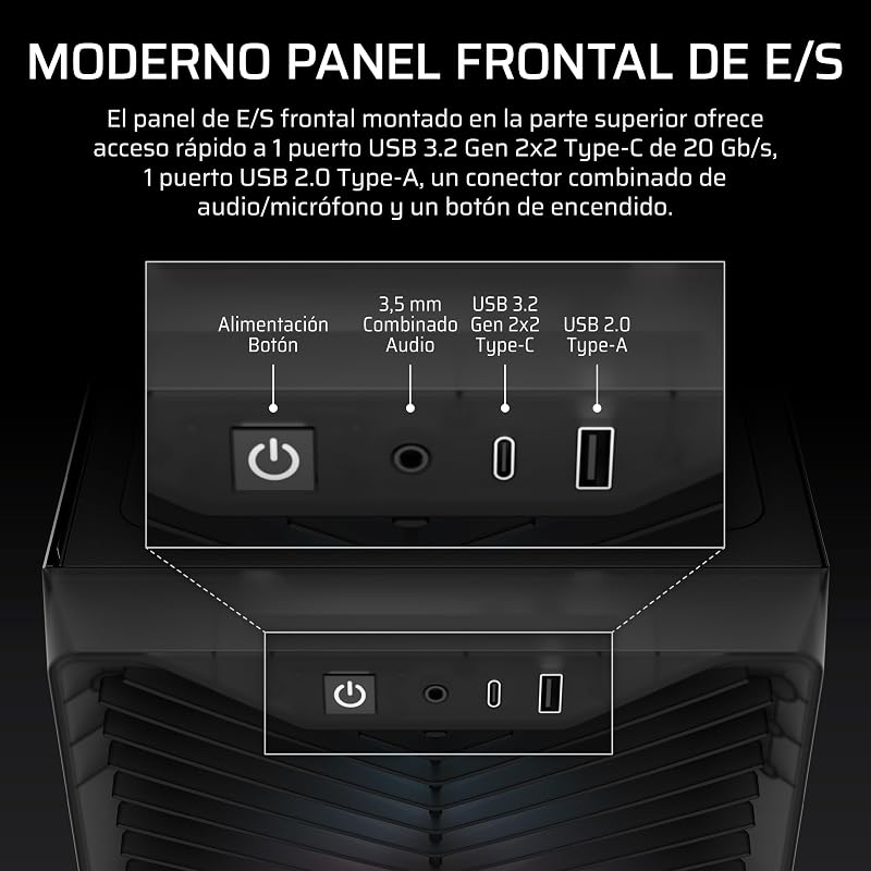 3200D RS Caja para PC Semitorre ARGB – Humo