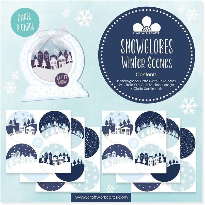 Craftwork Cards Snowglobe Winter Scenes Kit, Paper, Blue, 23 x 22 x 15 cm