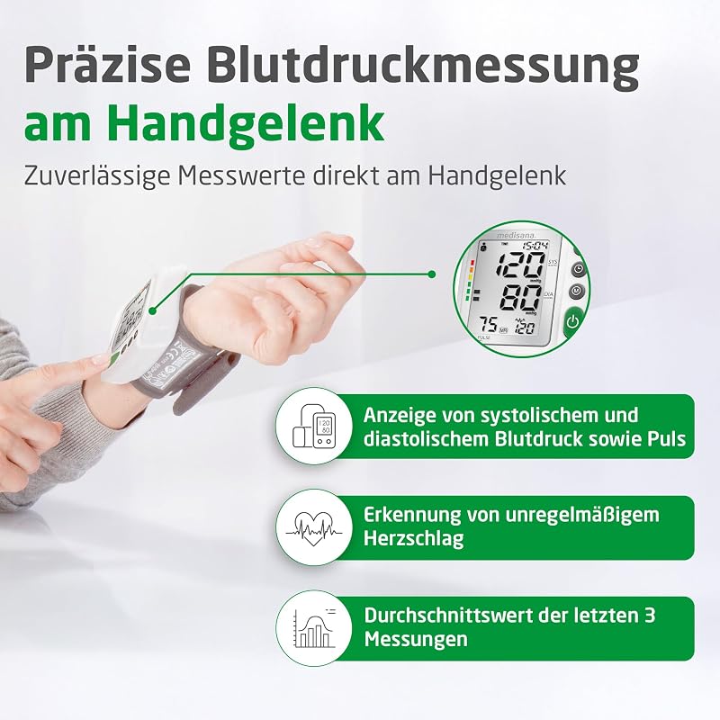 BW 315 Handgelenk Blutdruckmessgerät, Blutdruck- und Pulsmesser