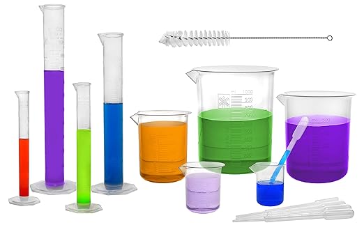 Ultimate Plastics Kit 15 Piece Science Lab Set Includes 5 Polypropylene Beakers 4 Polypropylene Measuring Cylinders 5 Disposable Ldpe Pipettes Nylon Cleaning Brush Eisco Labs Amazon Com Industrial Scientific