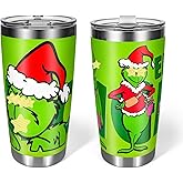 BAISHIDA 20 oz Christmas Tumbler with Straw, Stainless Steel Tumbler for Christmas Gift Coffee Cup Travel Cup