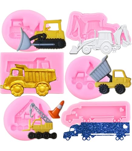 Excavator Fondant Mold - Food Grade Silicone Cake Decorating Mold For Construction Theme