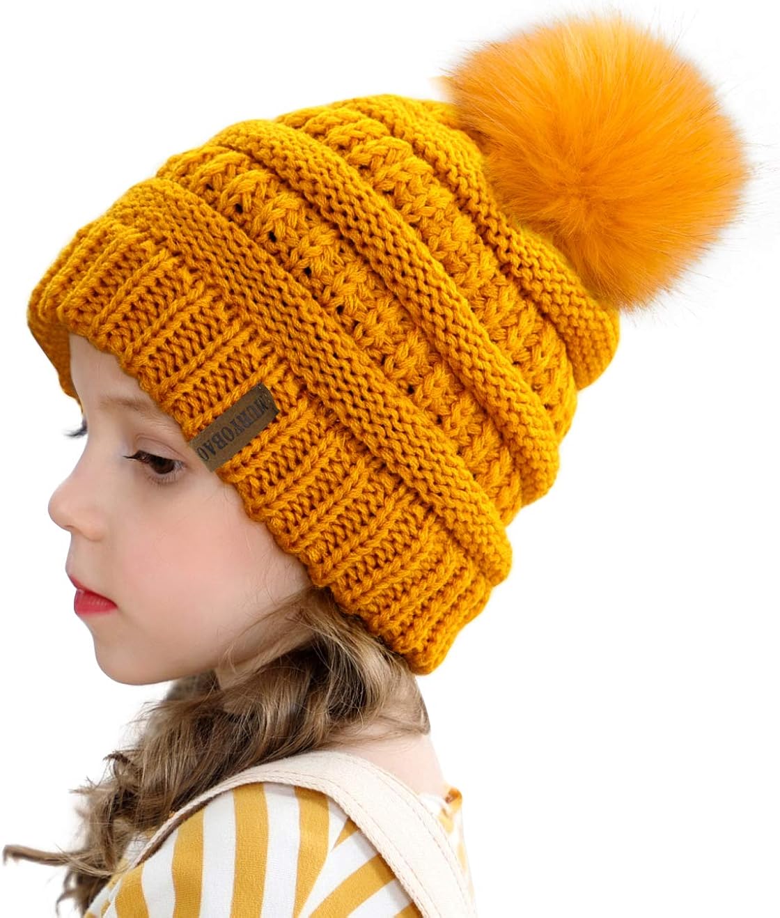 kids yellow winter hat