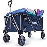 Ohuhu Folding Trolley Wagon 180kg Capacity Heavy Duty Camping Cart Blue view 1