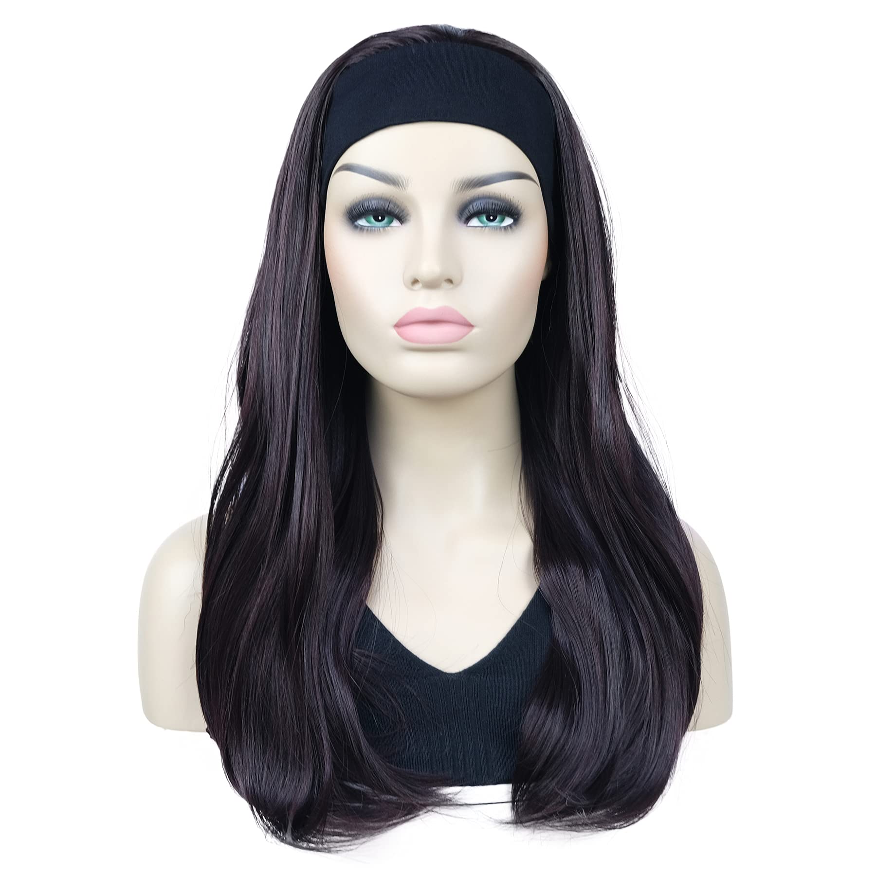 Lydell Long 3/4 Women's wigs hairpiece Straight with Adjust Black Headband wig Synthetic Hair (2SP99T)
