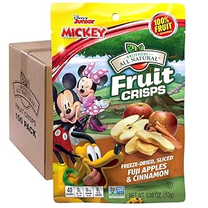 Brothers-ALL-Natural Fruit Crisps, Minnie Mouse Fuji, Apple and Cinnamon, 0.35 Ounce, 100 Count