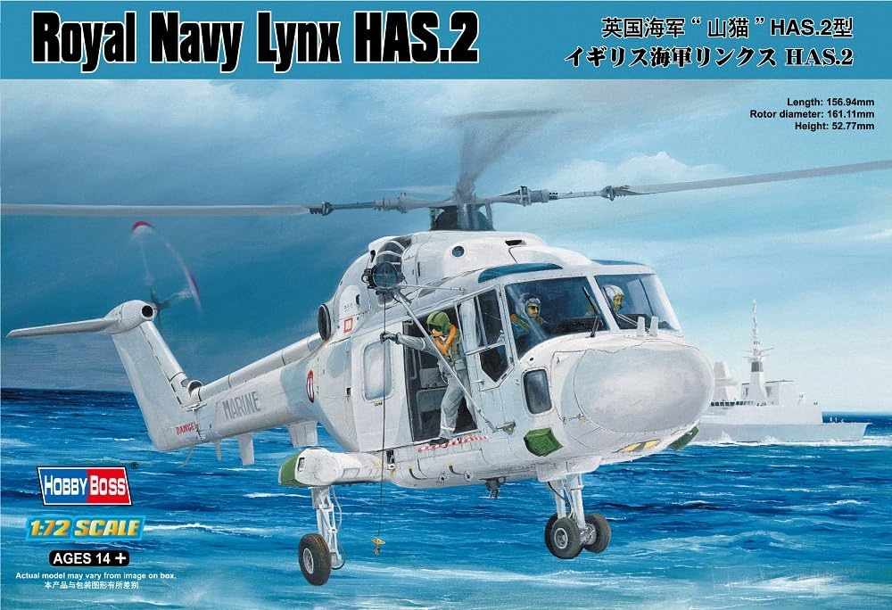 Hobbyboss 1:72 Scale Royal Navy Lynx HAS.2 Assembly Authentic Kit, 0.091666667