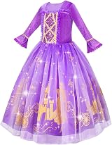 MELAND Princess Dress Up for Girls Purple Velvet, Crown & Accessories (Size M) view 6