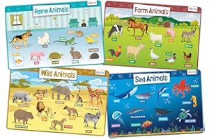 merka Kids Placemats for Dining Table Placemats for Kids Toddler Placemats for Dining Table Set of 4 Wipeable Non-Slip Silicone Mats