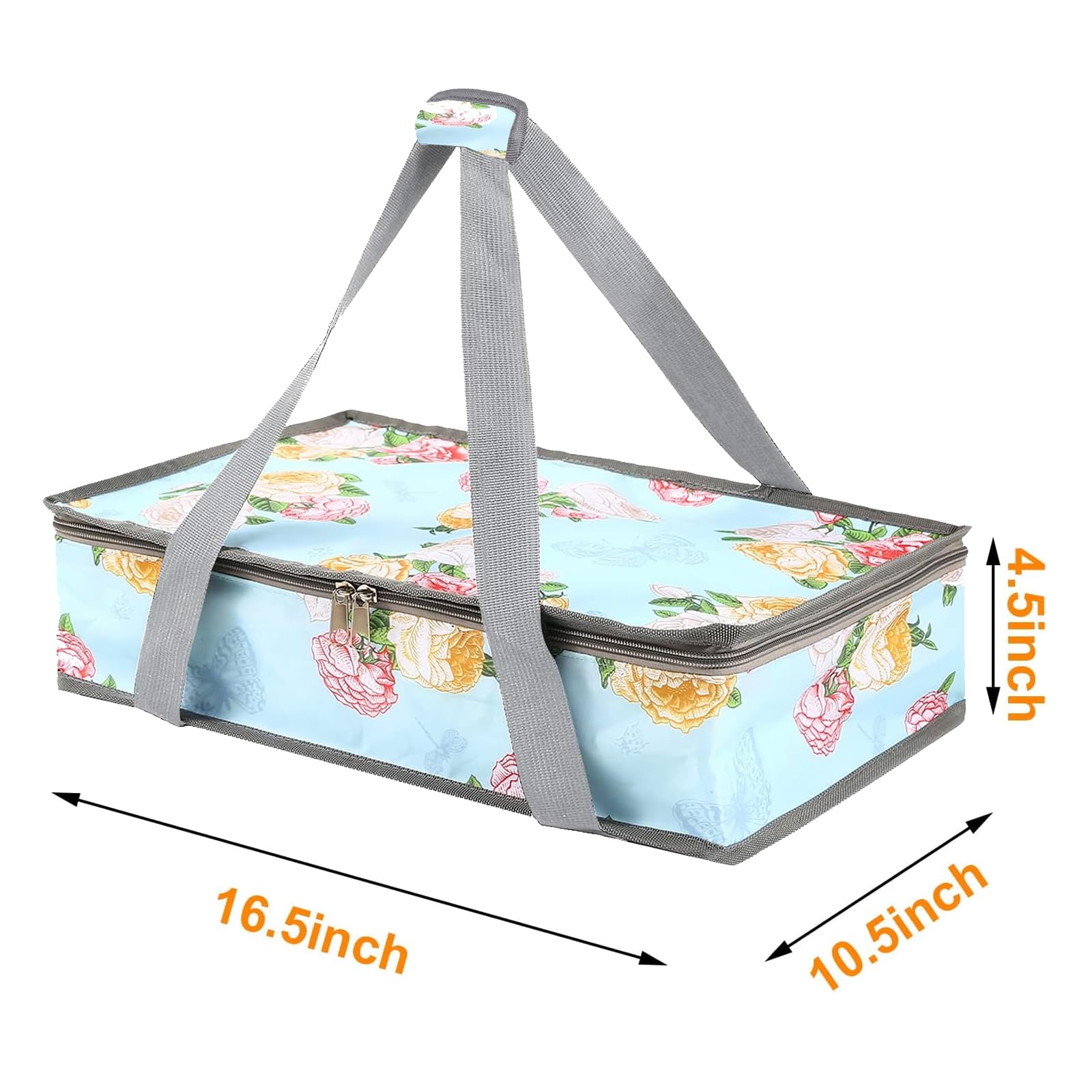 QEES Pioneer Woman Dish Carrier - Insulated Casserole Food Carrier for Hot or Cold Food, Travel, Party, Picnic