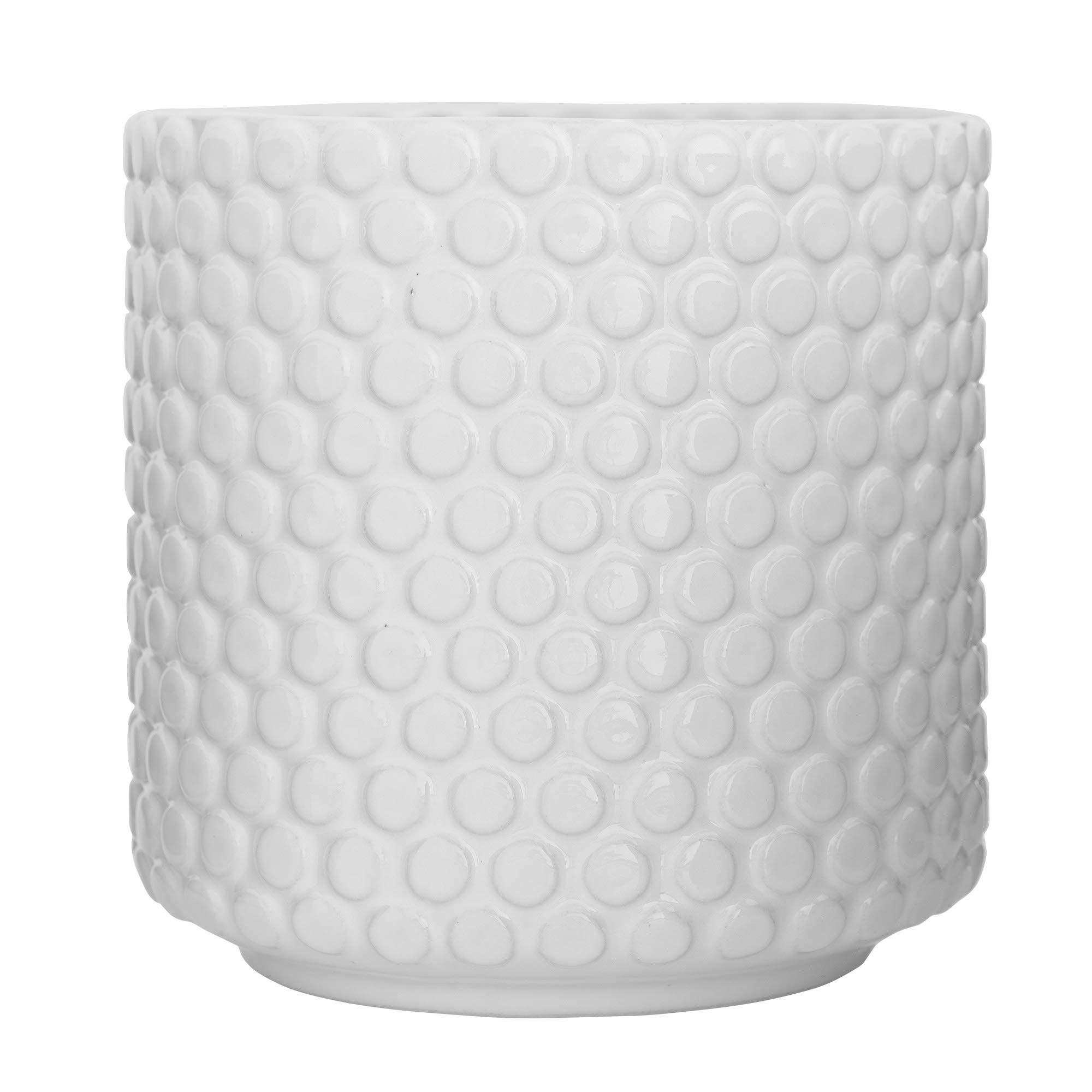 Bloomingville Dot Retro Vintage Plant Pot for Indoor Plants M 15.5 cm Diameter Opening 13 cm Diameter White Ceramic — image 1