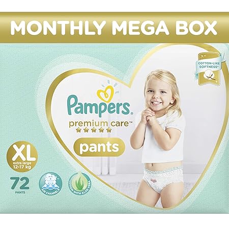 Pampers Premium Care Pants Diapers Monthly Box Pack, XL, 72 Count