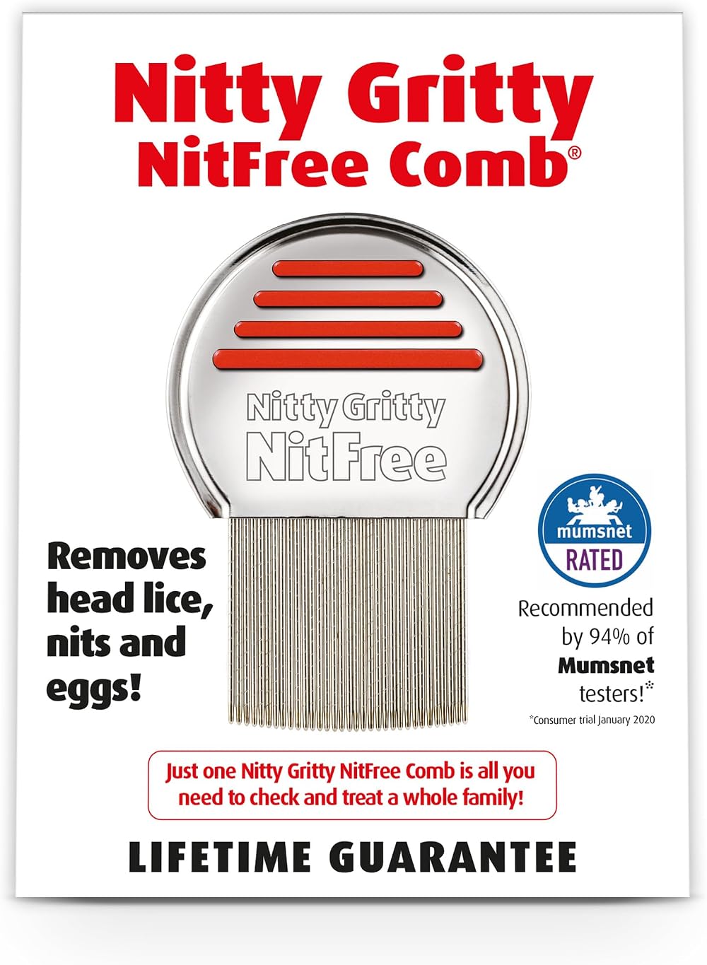Nitty Gritty NitFree Comb - Award-Winning Lice & Nit Removal Tool