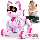 Nicmore Robot Cat Interactive Toys for Girls: Remote Control Pet for Kids Age 4-6 Gifts for 3 4 5 6 7 8 Year Old Gilrs RC Toys with Touch Sensing Gestures Christmas Birthday Gift Ideas