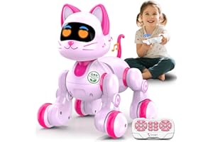 Nicmore Robot Cat Interactive Toys for Girls: Remote Control Pet for Kids Age 4-6 Gifts for 3 4 5 6 7 8 Year Old Gilrs RC Toys with Touch Sensing Gestures Christmas Birthday Gift Ideas