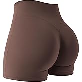 YEOREO Women Workout Gym Shorts Impact 4.5" ScrunchHigh Waist Yoga Biker Shorts with Tummy Control