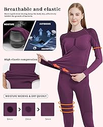 MEETWEE Women's Long Sleeves, Red, L