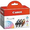 Canon CLI-8 3 Color Ink Tank Compatible to Pro9000, Pro9000 Mark II, iP6700D, iP6600D, iP5200R, iP5200, iP4200, iP4500, iP4300, iP3500 and iP3300,