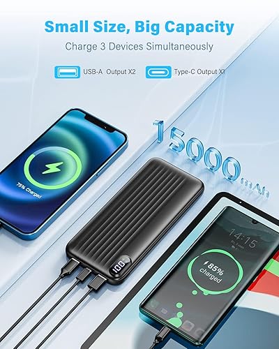 KEOLL Portable Charger 15000mAh Power Bank with Fast