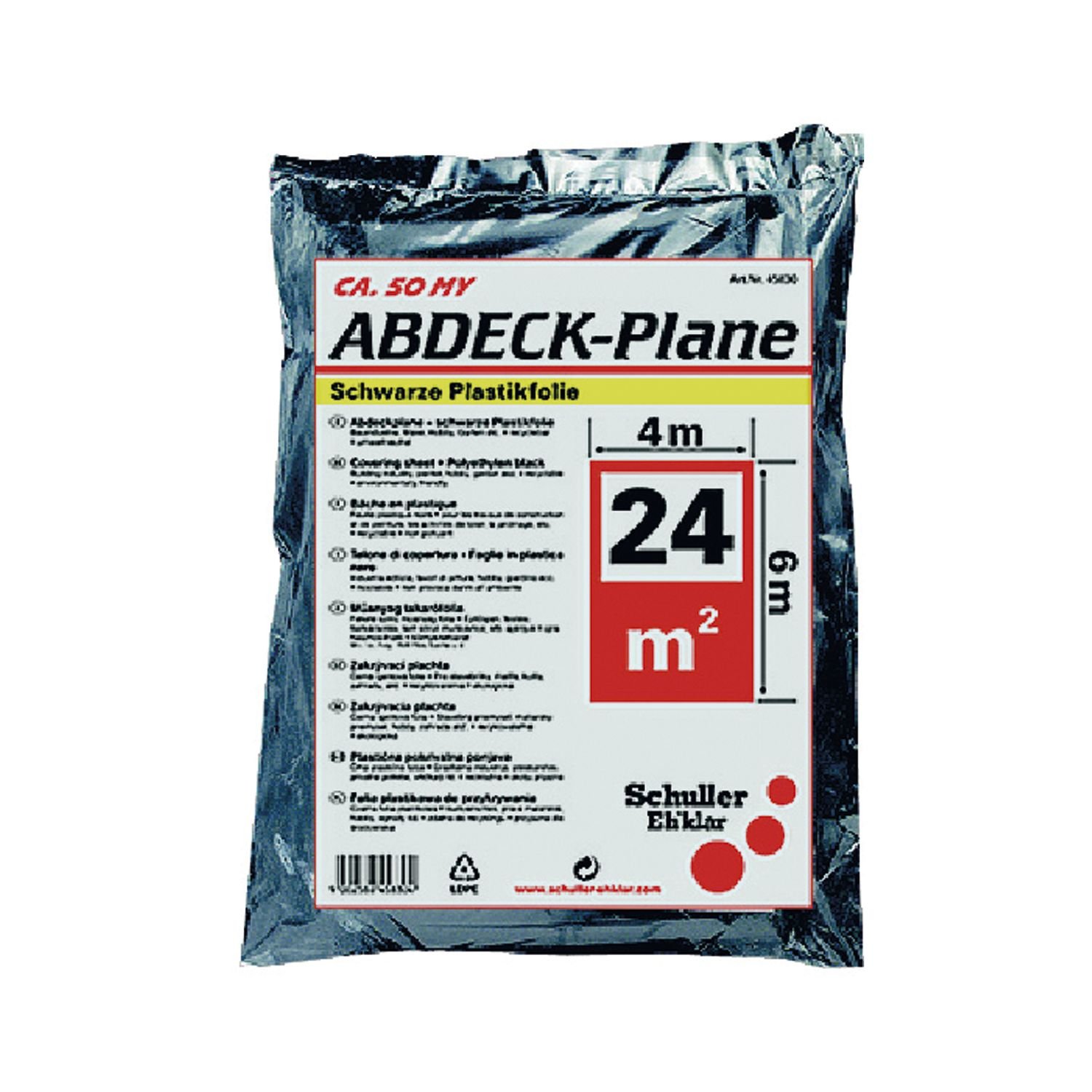 Schuller Tarpaulin Size 0,0075, 4 x 6 m Black 45836