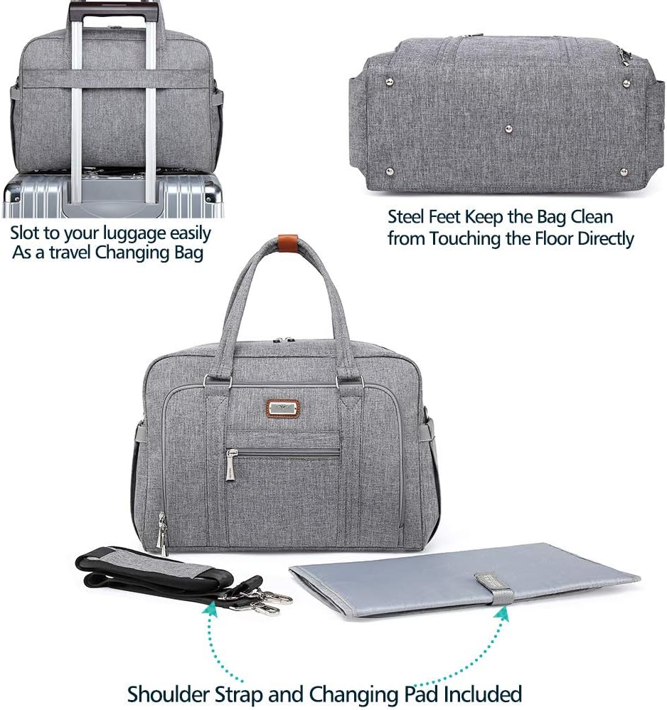 bolsa de viaje convertible Bolsa de Pañalera WEAVILA bolso para pañales  unisex con almohadilla para cambiar y bolsillos aislados para Mamá y Papá  gris Cambio de pañales Bebé futakuchi-hakata.com