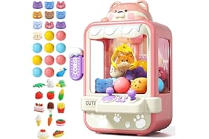 Jovow Claw Machine for Kids, Mini Vending Machine with Music, Prize Dispenser Toys for Girls and Boys, Electronic Claw Game Machine for Party Birthdays, Includes 35 Mini Toys (Small)