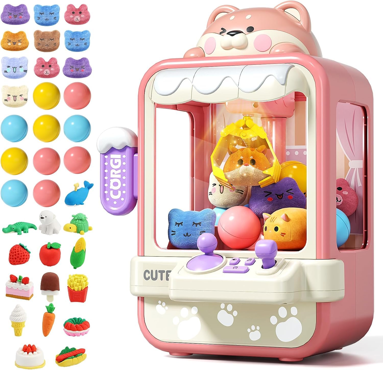 Photo 1 of Jovow Claw Machine for Kids, Mini Vending Machine with Music, Prize Dispenser Toys for Girls and Boys, Electronic Claw Game Machine for Party Birthdays, Includes 35 Mini Toys (Small)