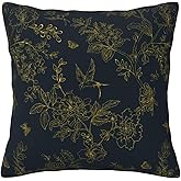 Beanstack Spring Pillow Covers Sage Black Wild Flower Plant Throw Pillows Case,Seasonal Floral Outdoor Decorative Square Linen Farmhouse Decor Cushion Covers for Home Sofa Bed Couch 18x18 Inch