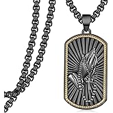 Serenity Prayer Necklace 925 Sterling Silver Praying Hands Pendant Religious Jewelry Serenity Prayer Gifts for Men Women