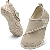 relxfeet Women's Wide Width Slippers Adjustable Diabetic Shoes Non-Slip Indoor Outdoor House Shoes for Swollen Feet Bunions