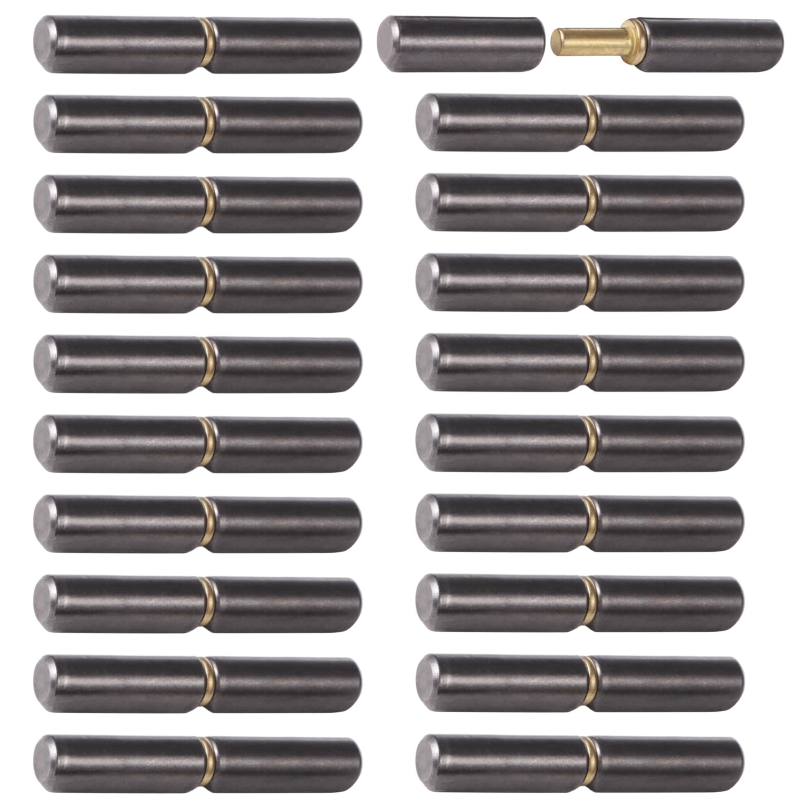 Photo 1 of 20 Pack Weld On Barrel Hinges 3 inch, Carbon Steel Weldable Bullet Door Hinges, Heavy Duty Detachable Gate Hinge for Swing Door, Trailer Ramp, Pin OD 1/2 inch