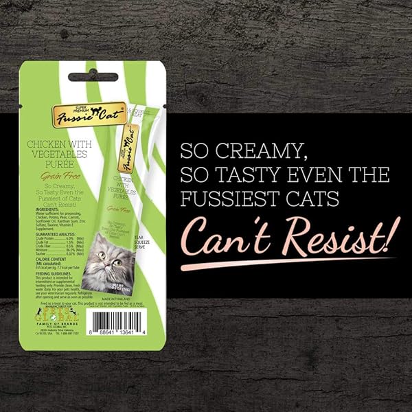 FUSSIE CAT CHICKEN WITH VEGETABLES PUREE – 0.5 OUNCE TUBES