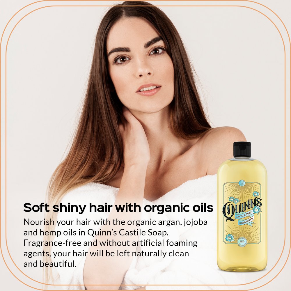 Quinn’s Pure Castile Organic Liquid Soap, 32 ounce (Unscented) : Beauty
