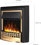 Dimplex Cheriton Deluxe Optiflame Freestanding Electric Fire 2kW Brass Black view 5