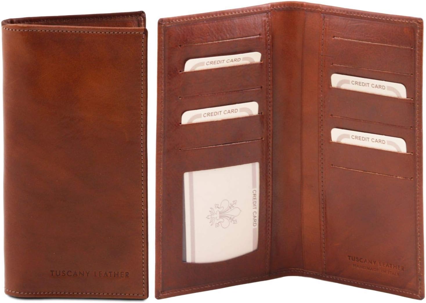 Tuscany Leather Exclusive leather 2 fold vertical wallet for men Leather wallets for men