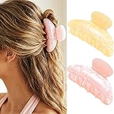 Fashey Acrylic Claw Clips Pink Hair Clip Cute Medium Claw Hair Clips Hair Accessories for Women (pink+khaki)
