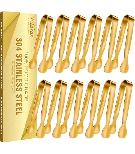 LIANYU Lot De 8 Grandes Cuillères De Service Dorées En Acier Inoxydable 24,9 Cm - Pour Fêtes Et Buffets